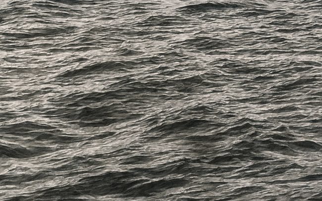 charcoal and acrylic on panel, 120